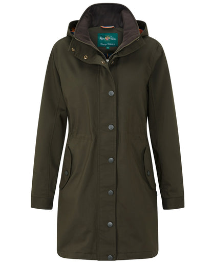 Olive coloured Alan Paine Dunswell Ladies Jacket on white background 