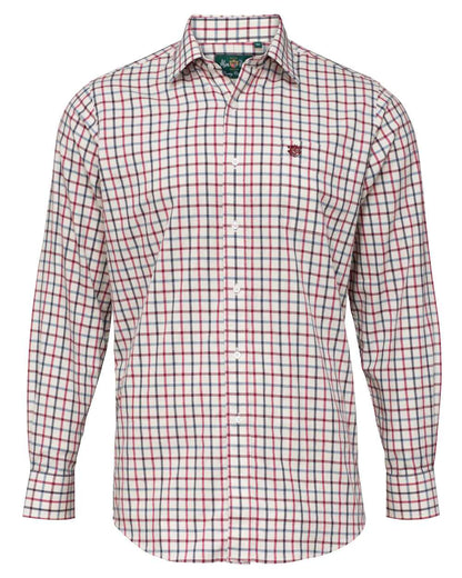 Red Check Alan Paine Ilkley Kids Tattersall Shirt on white background 