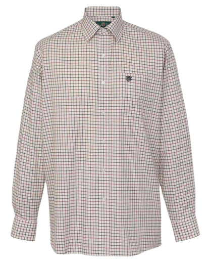 Red Green Check Alan Paine Ilkley Kids Tattersall Shirt on white background 