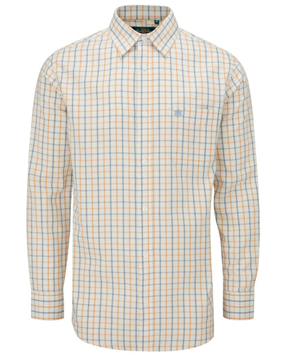 Blue Gold coloured Alan Paine Ilkley Shirt on white background 