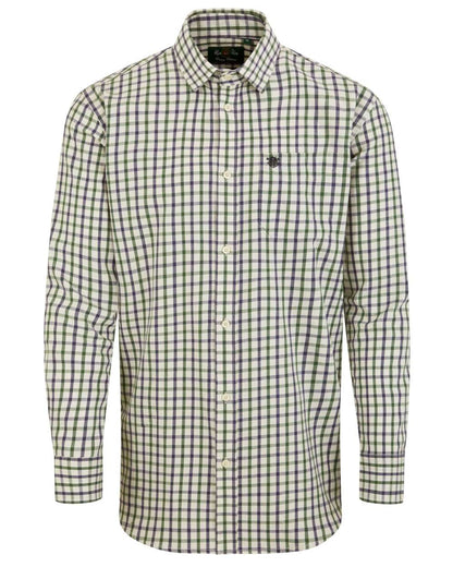 Blue Green coloured Alan Paine Ilkley Shirt on white background 