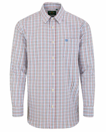 Blue Red coloured Alan Paine Ilkley Shirt on white background 