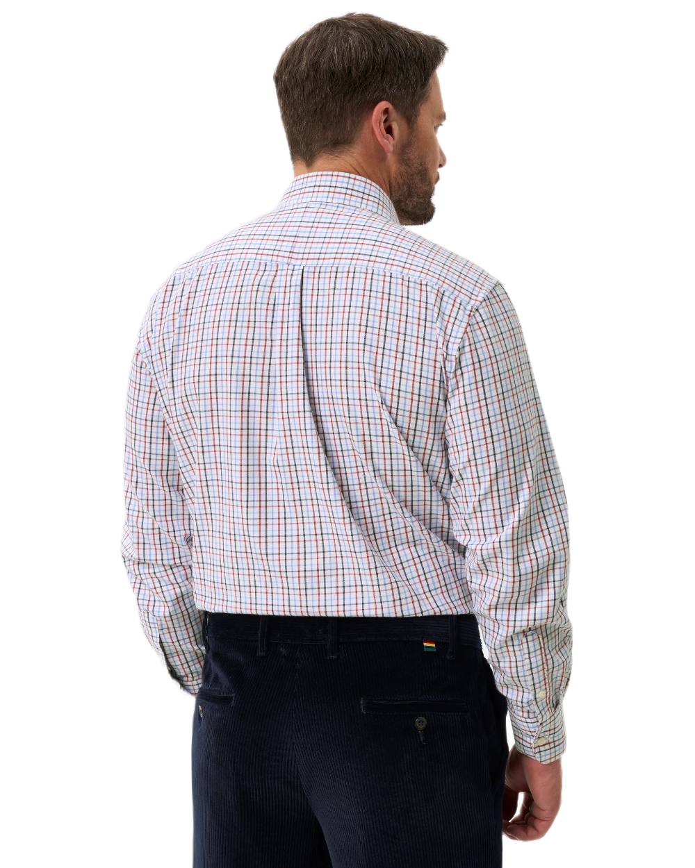 Blue Red coloured Alan Paine Ilkley Shirt on white background 