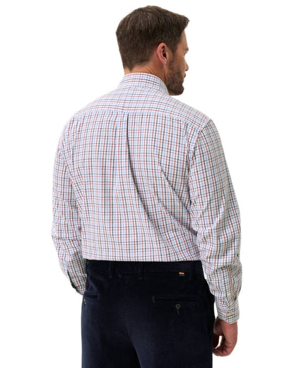 Blue Red coloured Alan Paine Ilkley Shirt on white background 