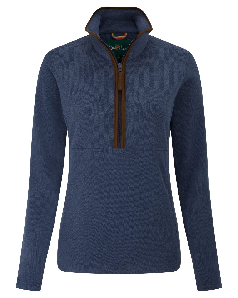 Navy coloured Alan Paine Ladies Cleardale Microfleece Half Zip Jacket on white background 
