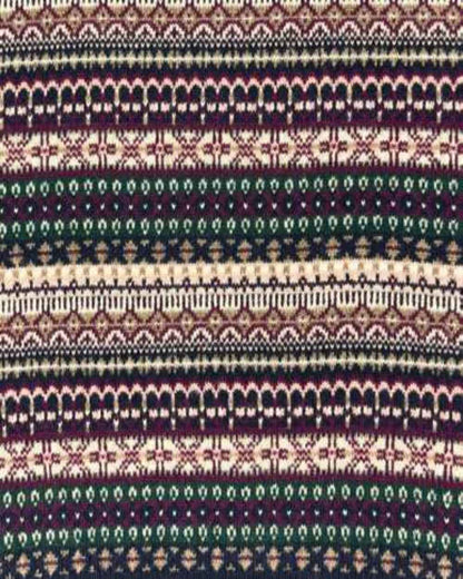 Dark Navy coloured Alan Paine Ladies Evelyn Vee Fairisle Cardigan on white background 