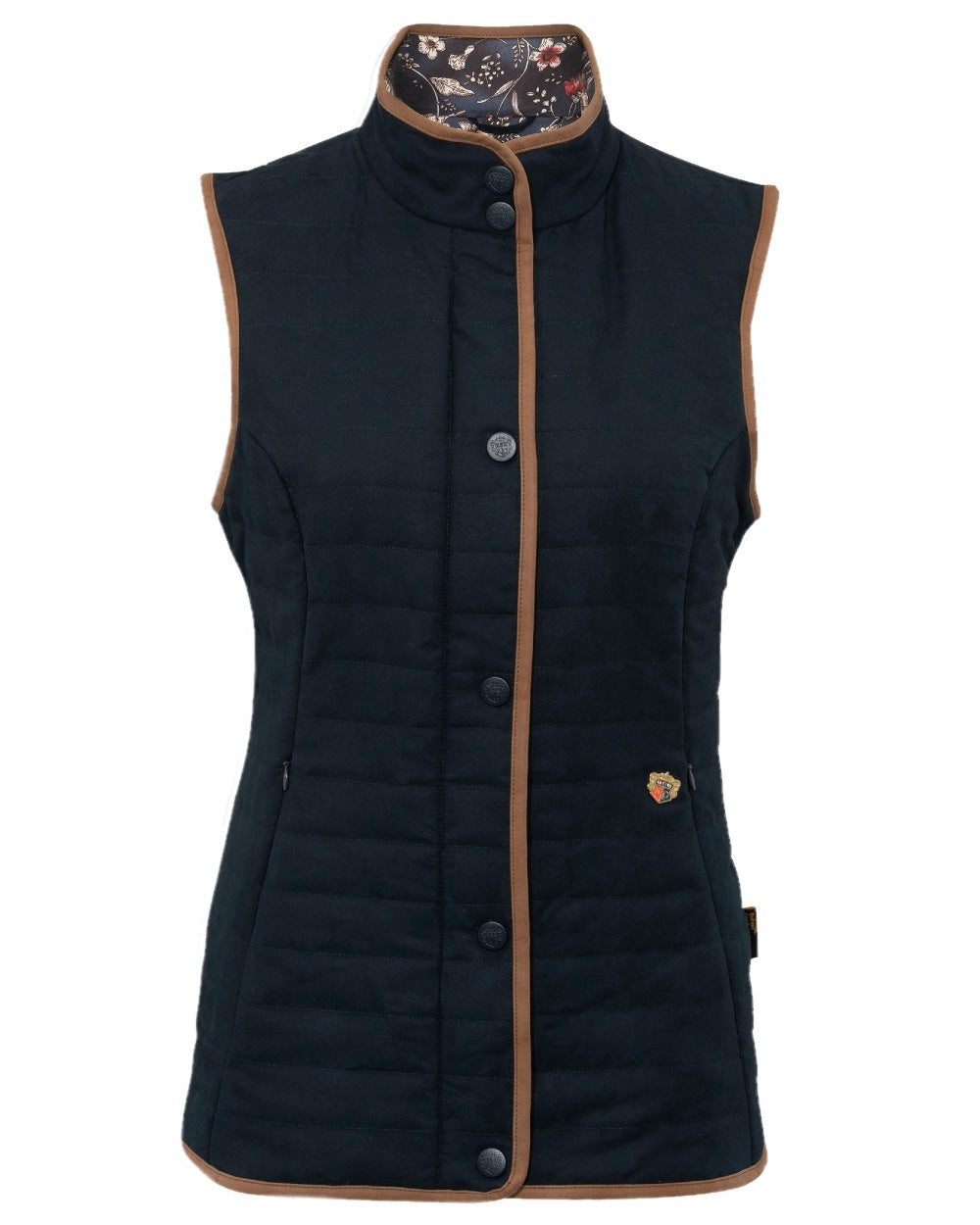 Dark Navy coloured Alan Paine Ladies Felwell Quilted Gilet on white background 