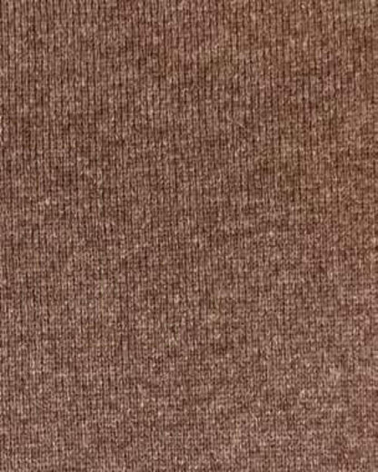 Cocoa coloured Alan Paine Ladies Rowan Cable Roll Neck Jumper on white background 