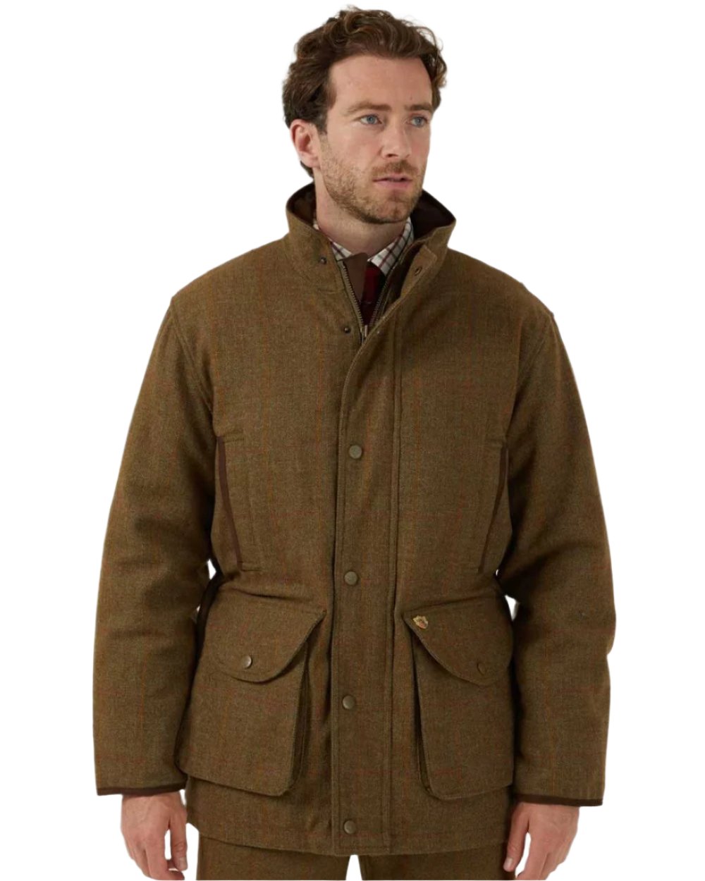 Hawthorn coloured Alan Paine Mens Combrook Field Coat on white background 