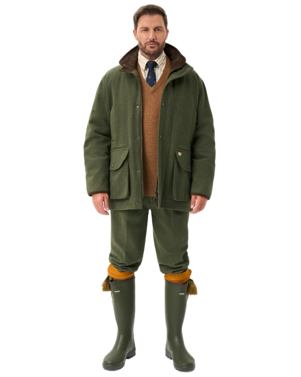 Mariner coloured Alan Paine Mens Combrook Field Coat on white background 
