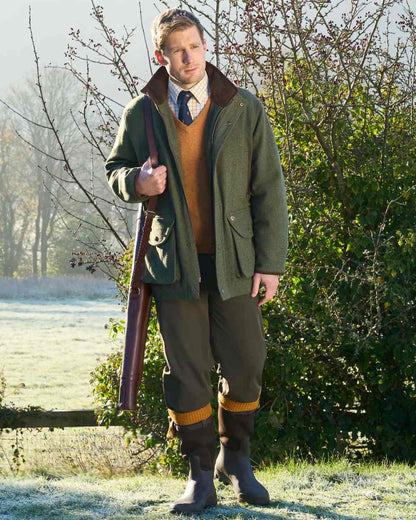 Mariner coloured Alan Paine Mens Combrook Field Coat on forest background 