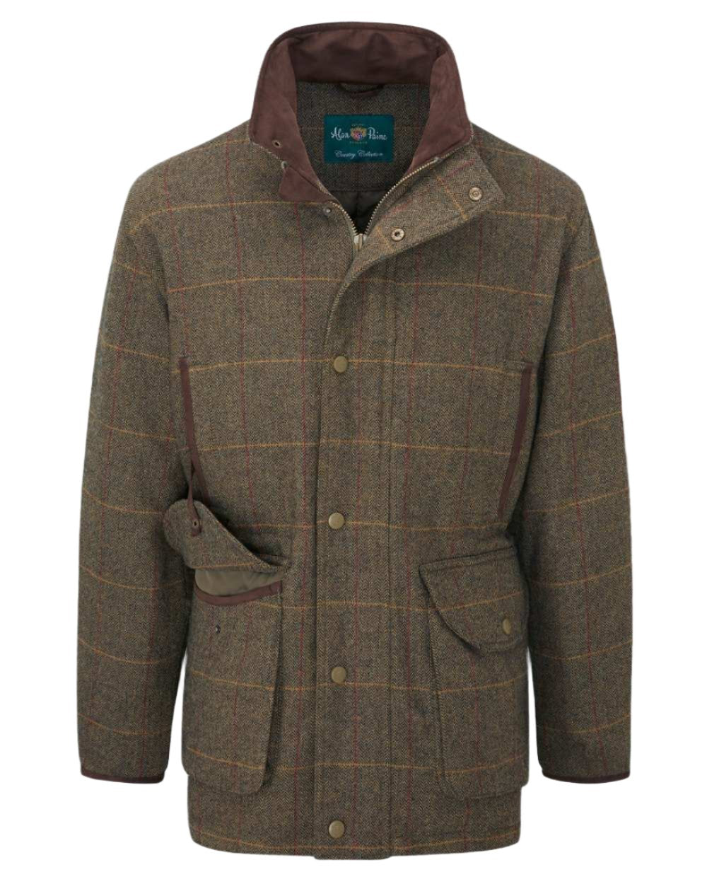 Teak coloured Alan Paine Mens Combrook Field Coat on white background 