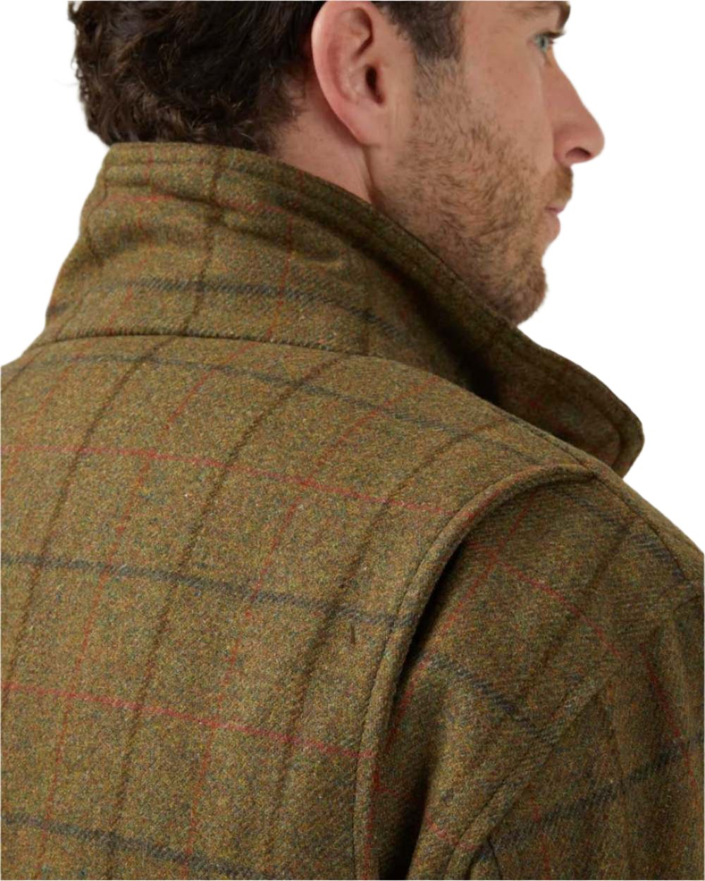 Thyme coloured Alan Paine Mens Combrook Field Coat on white background 