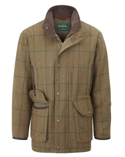Thyme coloured Alan Paine Mens Combrook Field Coat on white background 