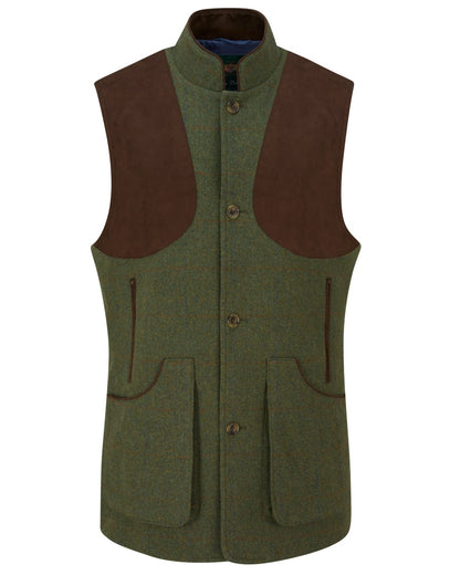 Mariner coloured Alan Paine Mens Combrook Tweed Shooting Gilet on white background 
