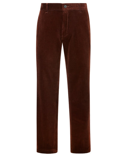 Brown coloured Alan Paine Mens Cord Trousers on white background 