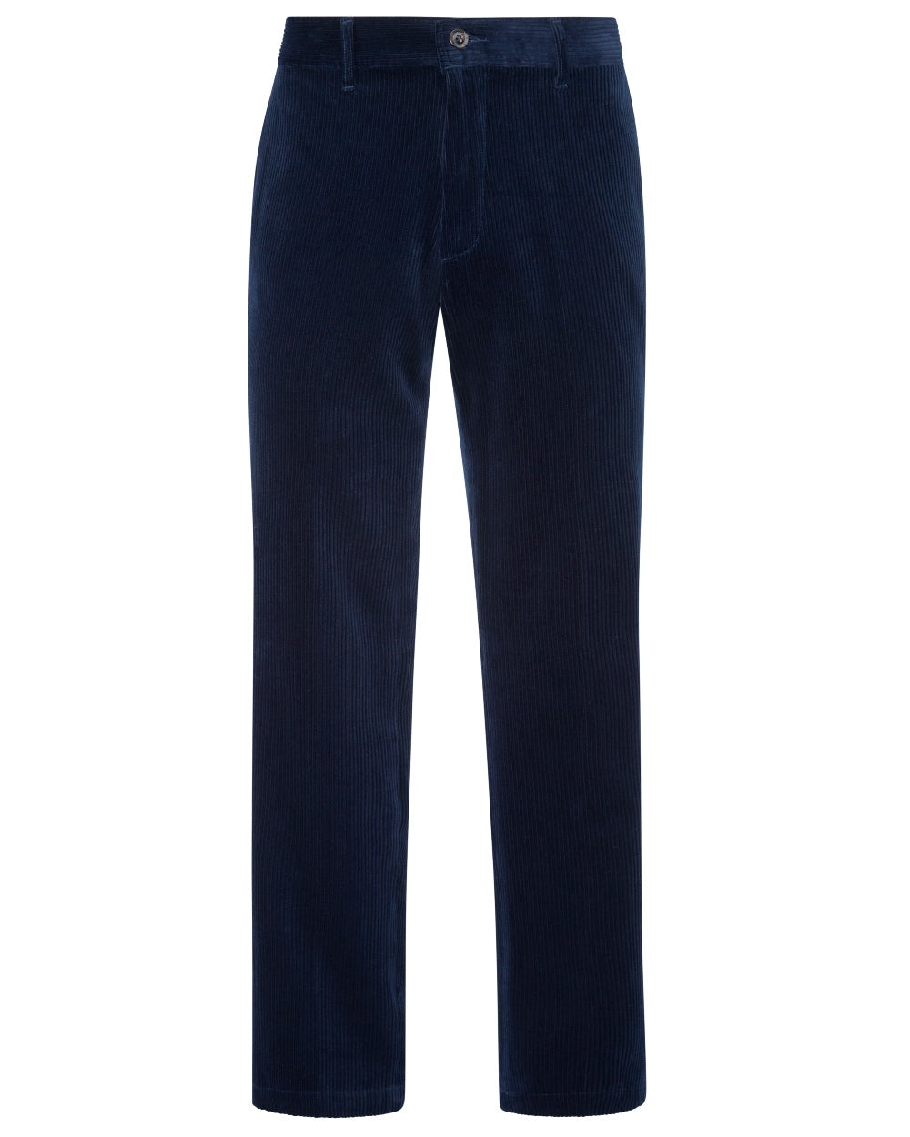 Navy coloured Alan Paine Mens Cord Trousers on white background 