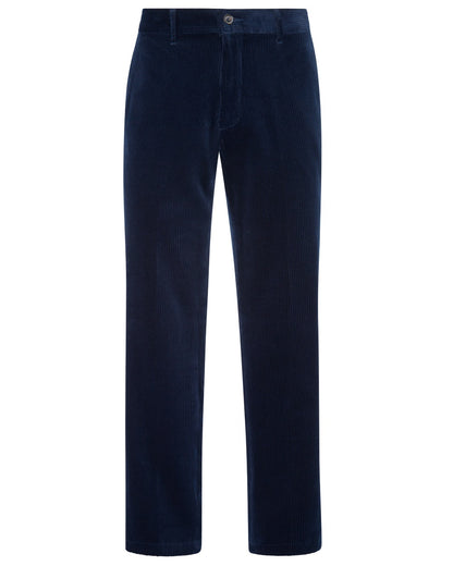 Navy coloured Alan Paine Mens Cord Trousers on white background 