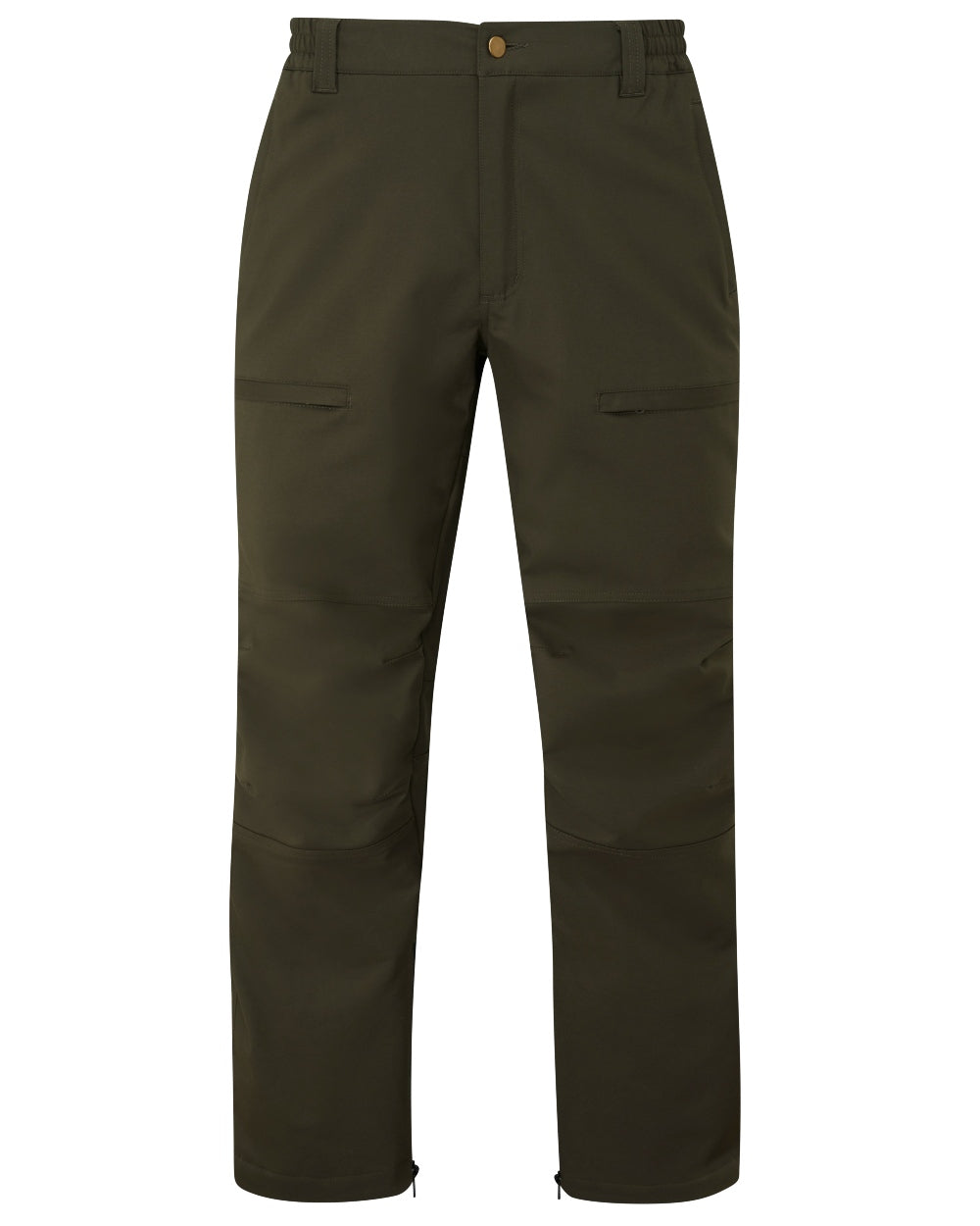 Olive coloured Alan Paine Mens Dunswell Trousers on white background 