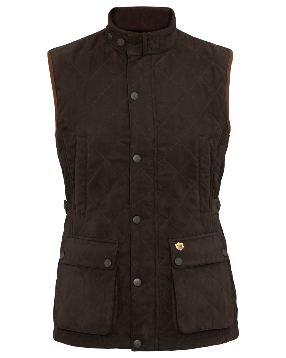 Olive coloured Alan Paine Mens Felwell Waistcoat on white background 