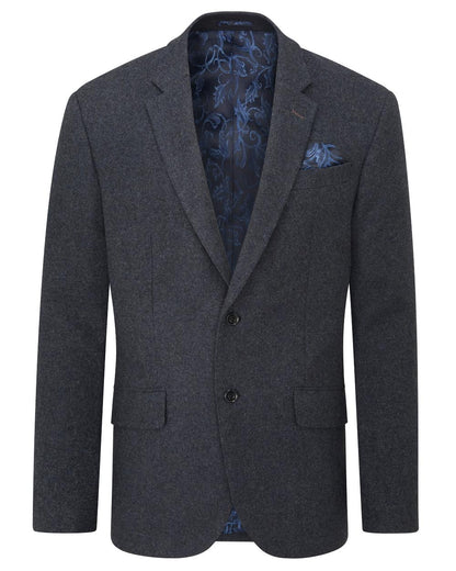 Blue coloured Alan Paine Mens Surrey Tweed Lined Blazer on white background 