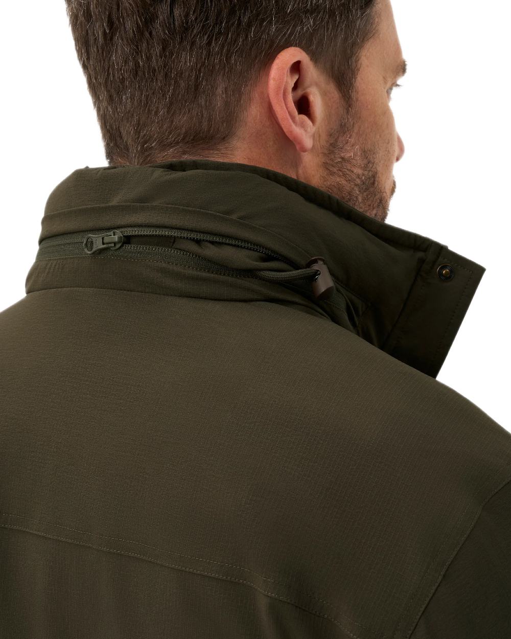 Olive coloured Alan Paine Mens Willsden Waterproof Coat on white background 