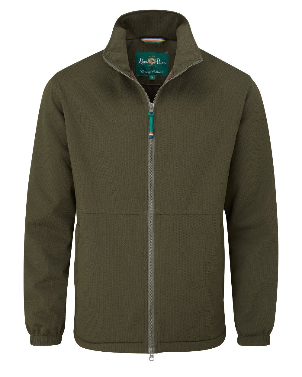 Olive coloured Alan Paine Mossley Mens Windstopper Jacket on white background 