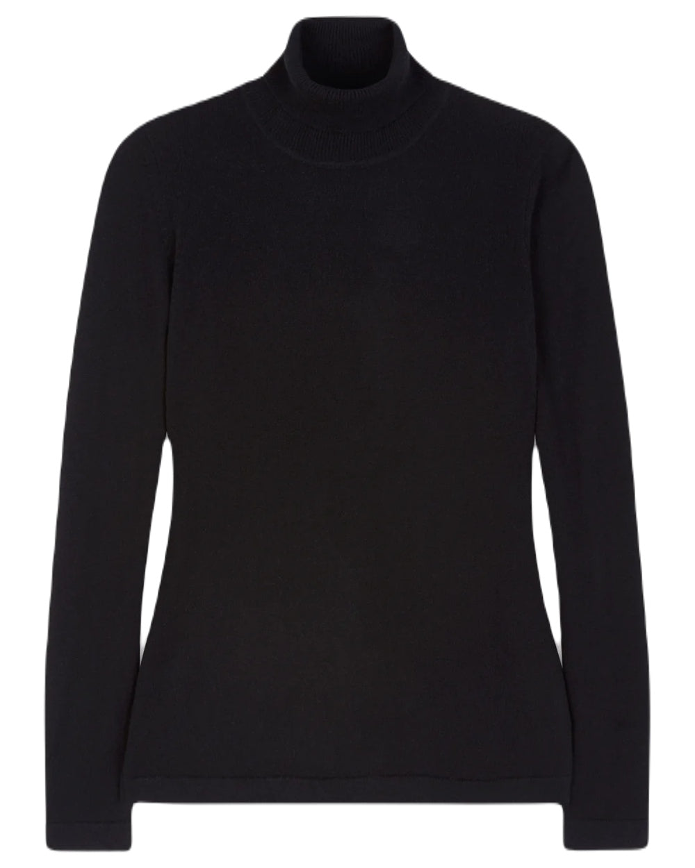 Black coloured Alan Paine Rebecca Ladies Roll Neck Jumper on white background 