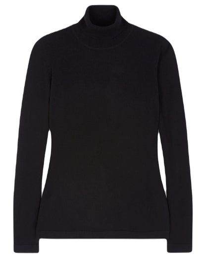 Black coloured Alan Paine Rebecca Ladies Roll Neck Jumper on white background 