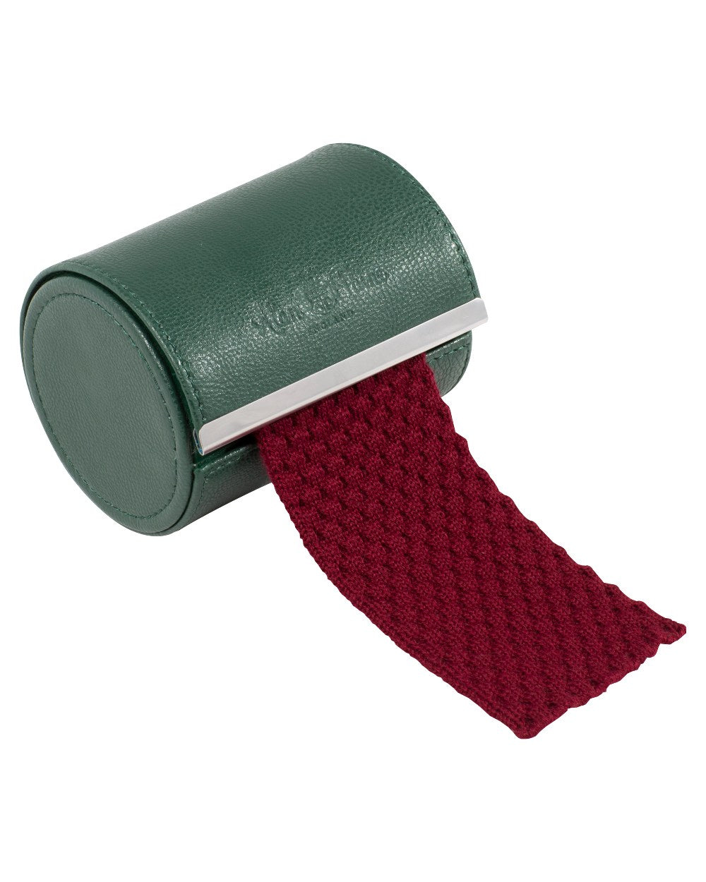 Bordeaux coloured Alan Paine Ripon Knitted Tie on white background 