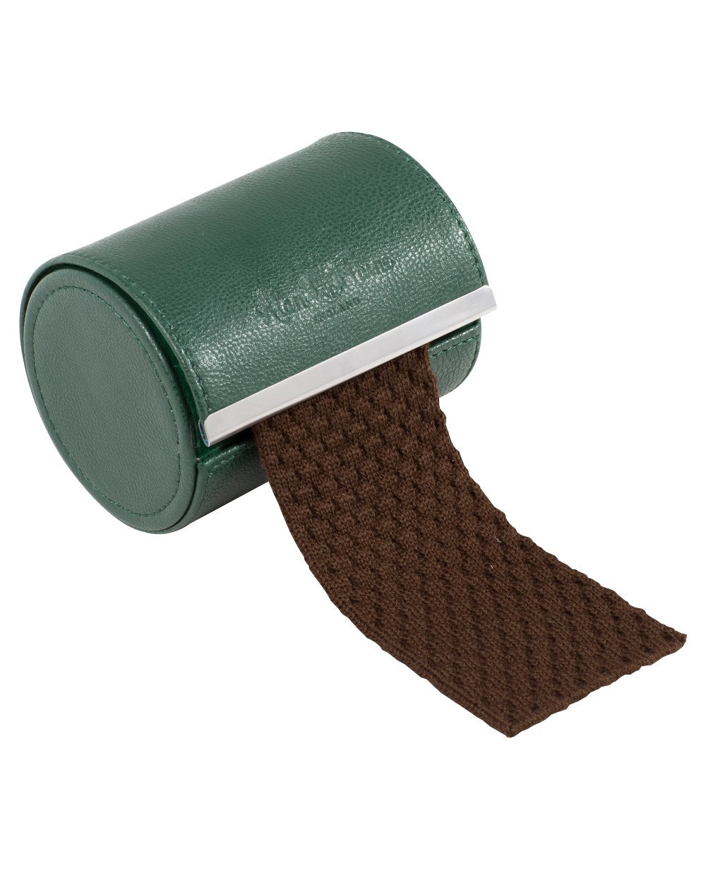 Brown coloured Alan Paine Ripon Knitted Tie on white background 