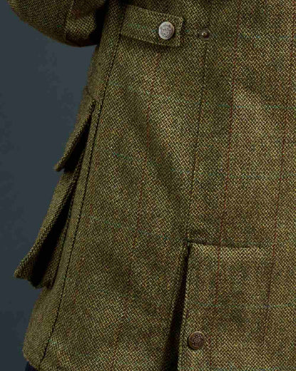 Hemp coloured Alan Paine Rutland Ladies Waterproof Tweed Jacket on indoor background 