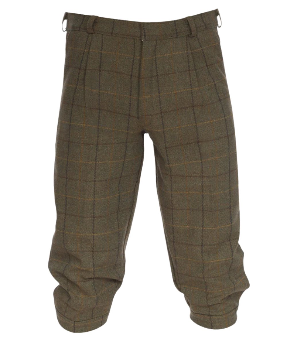 Dark Moss coloured Alan Paine Rutland Tweed Breeks on white background 