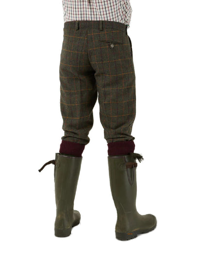 Fern coloured Alan Paine Rutland Tweed Breeks on white background 