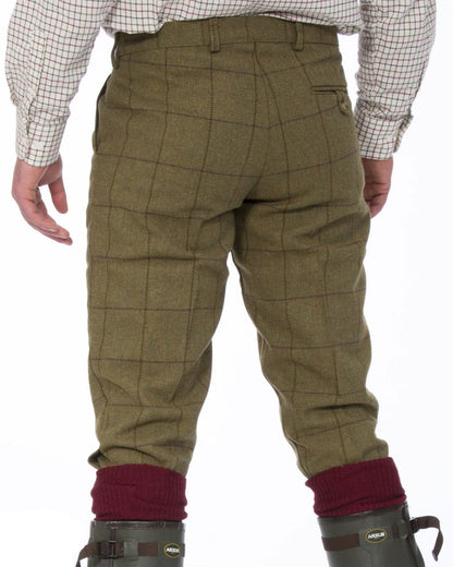 Lichen coloured Alan Paine Rutland Tweed Breeks on white background 