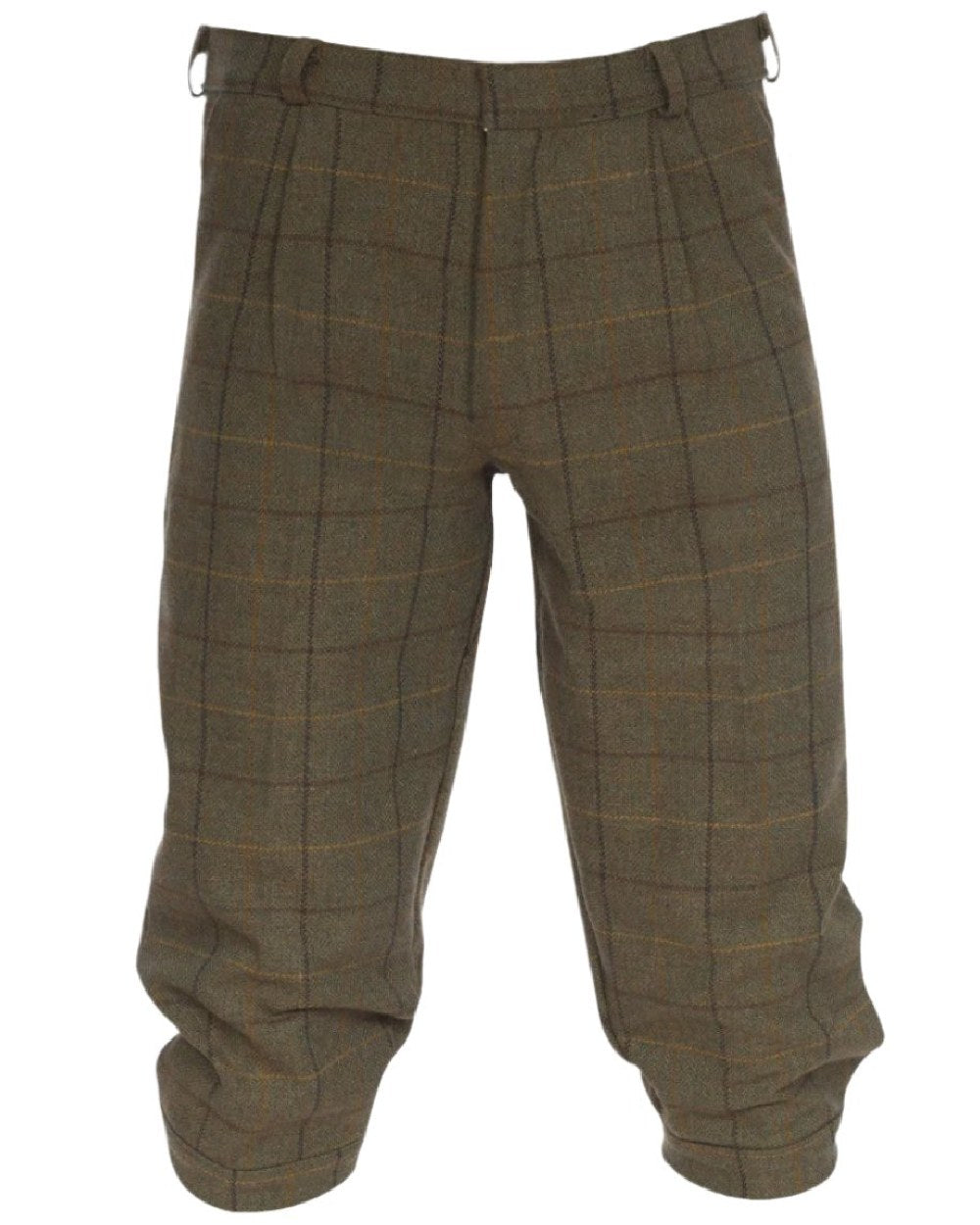 Dark Moss coloured Alan Paine Rutland Tweed Breeks on white background 