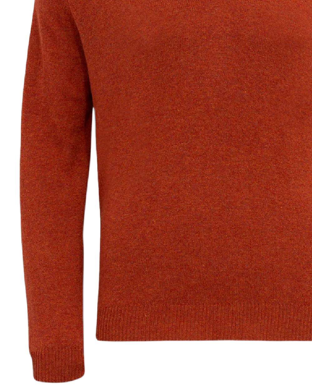 Tiger coloured Alan Paine Streetly Lambswool V Neck Jumper on white background 