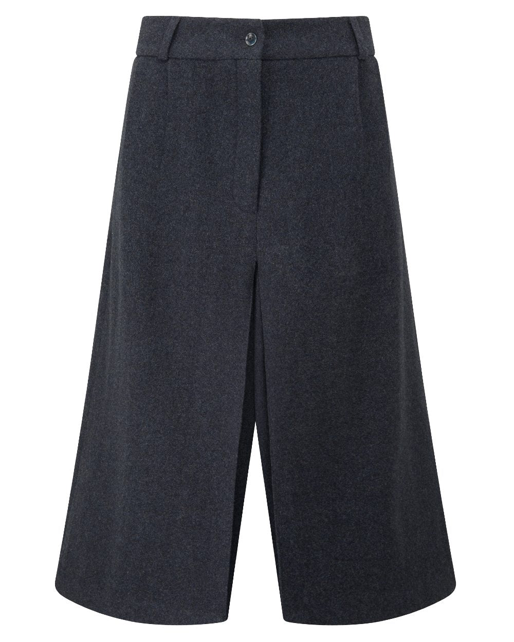 Blue coloured Alan Paine Surrey Ladies Tweed Culottes on white background 