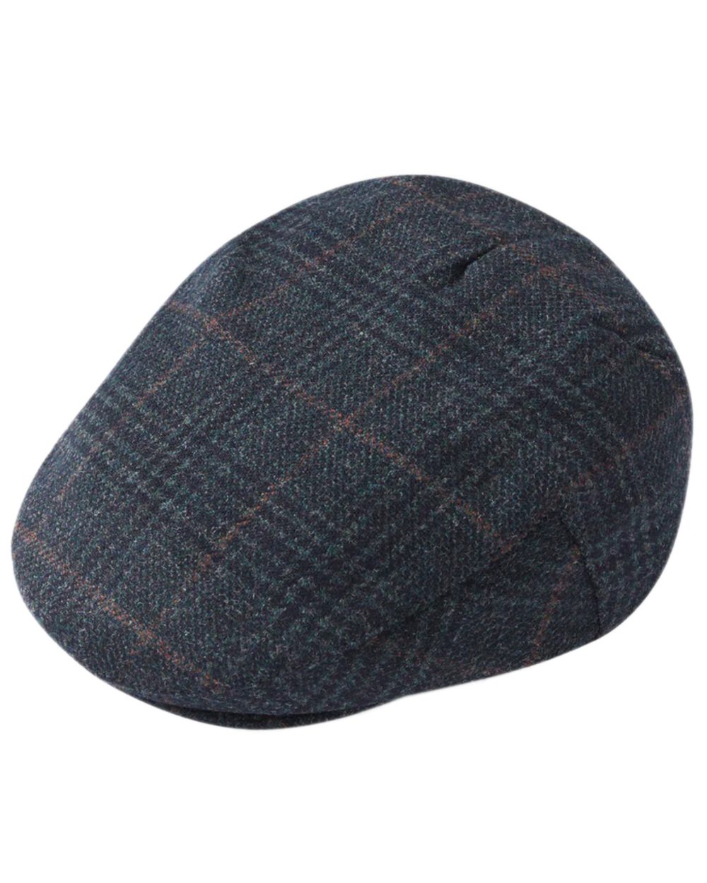 Green Check Coloured Alan Paine Surrey Mens Cap on white background 