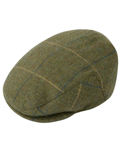 Lovat Blue Check coloured Alan Paine Surrey Mens Cap on white background 