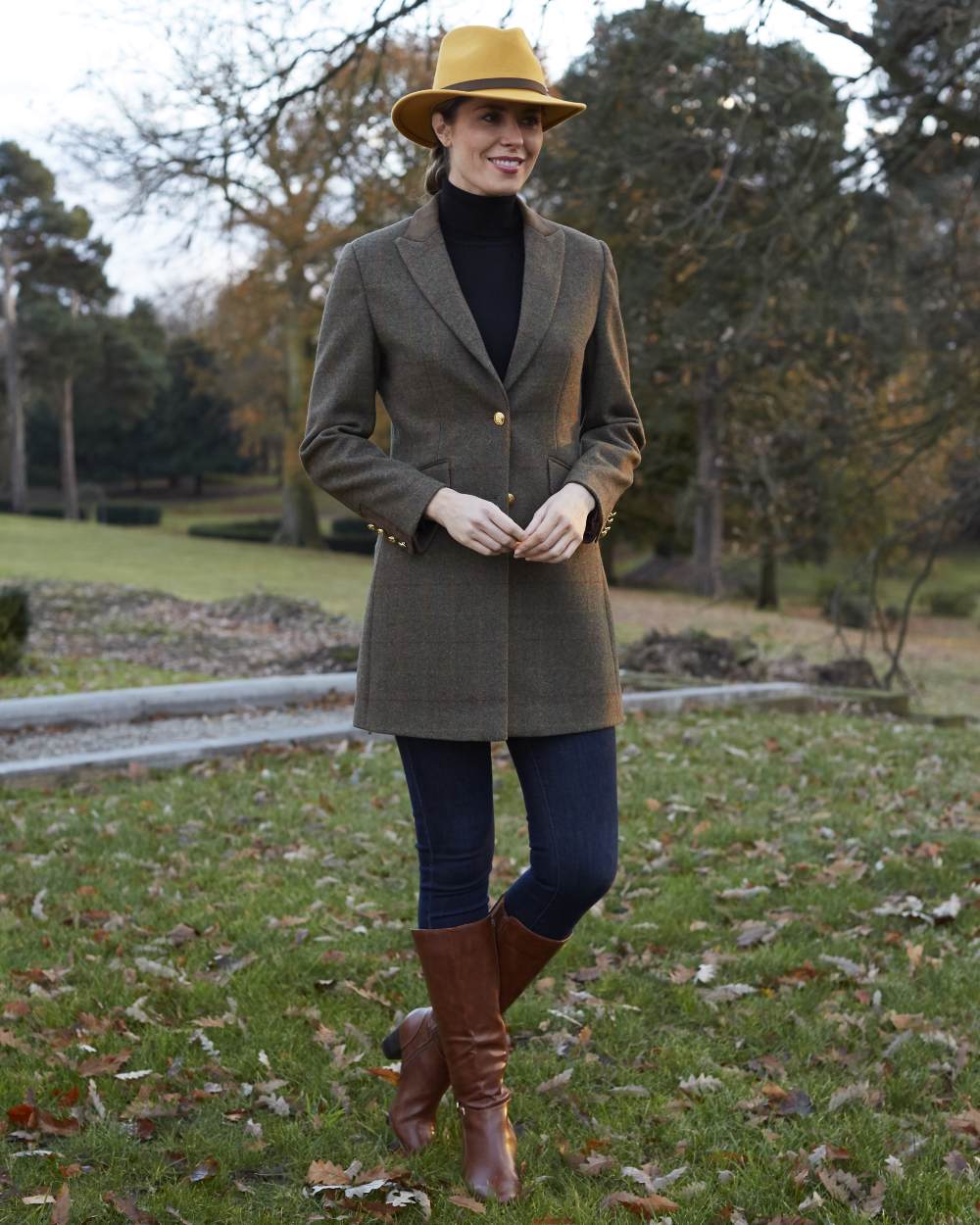 Alan Paine Surrey Mid-Thigh Tweed Coat Clearance