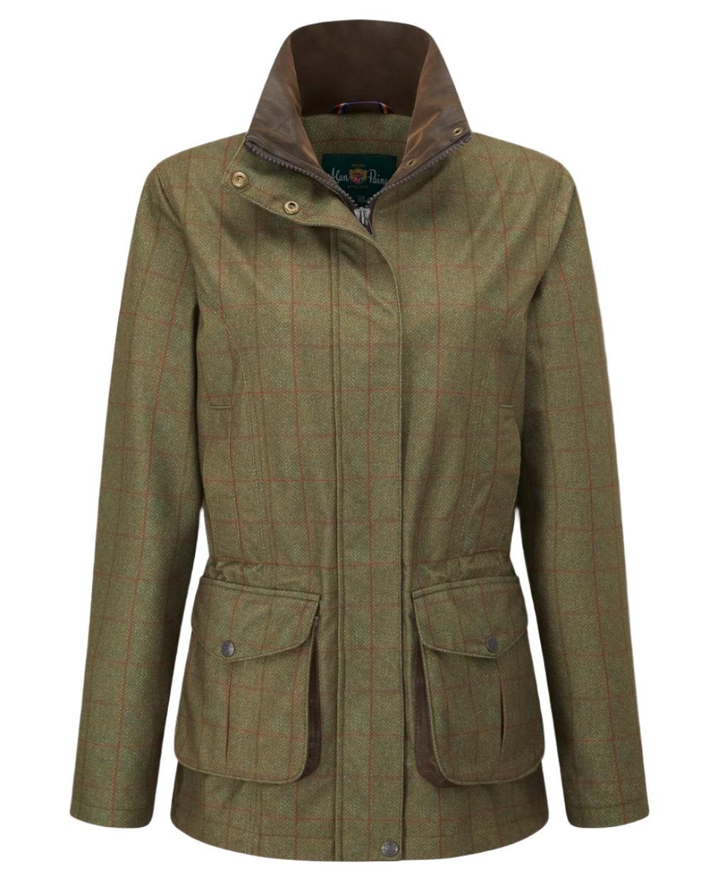 Pine coloured Alan Paine Womens Didsmere Coat on white background 