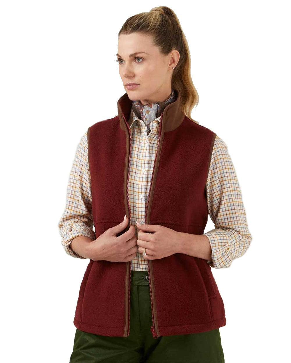 Alan Paine Aylsham Ladies Fleece Gilet in Bloodstone 