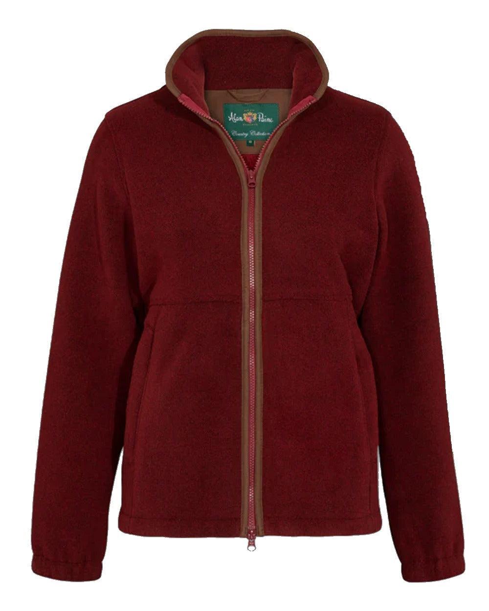 Bloodstone Coloured Alan Paine Aylsham Ladies Fleece Jacket On A White Background 