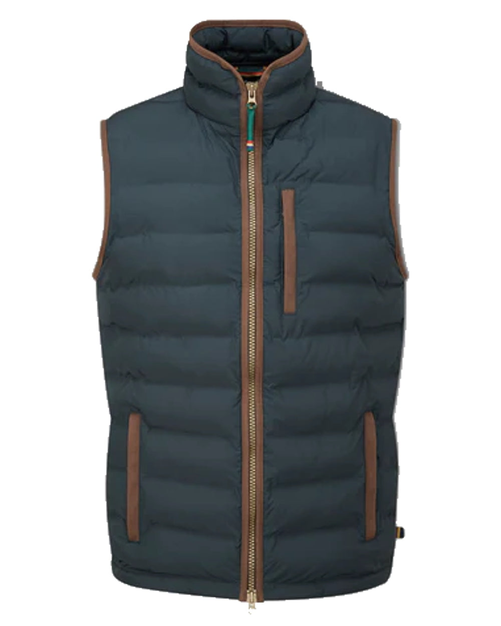 Navy coloured Alan Paine Calsall Waistcoat on white background 