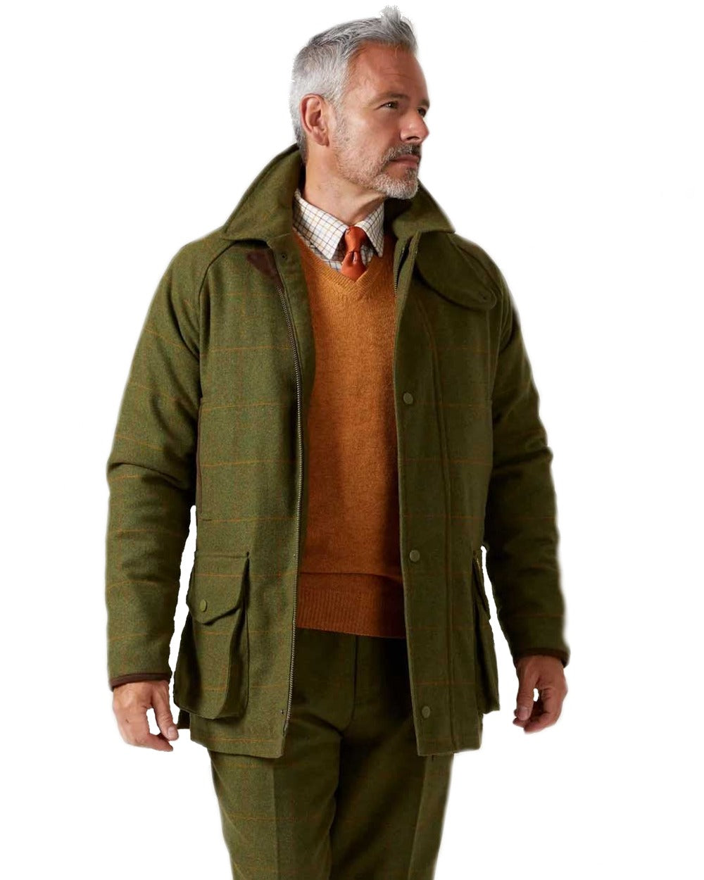 Alan Paine Combrook Tweed Waterproof Coat in Maple 