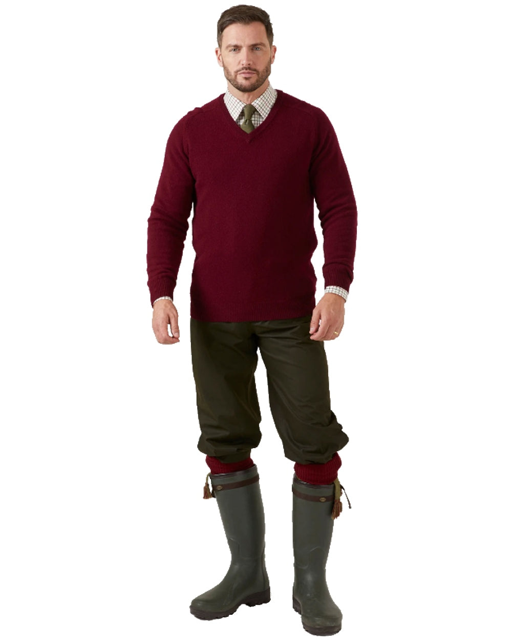 Woodland coloured Alan Paine Fernley Waterproof Breeks on white background 