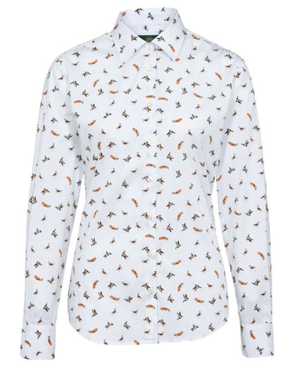 Dog &amp; Duck coloured Alan Paine Ladies Lawen Printed Shirt on white background 