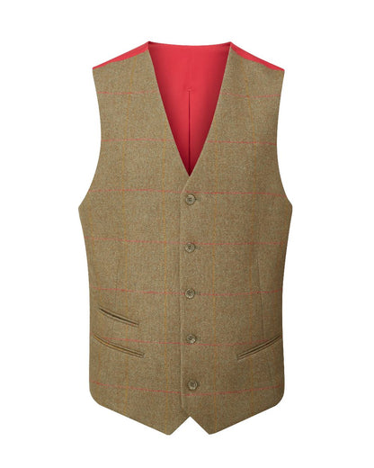 Alan Paine Mens Tweed Lined Back Waistcoat in Hawthorn 