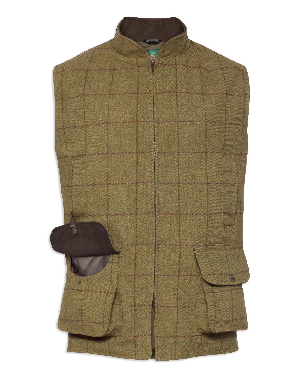 Alan Paine Rutland Tweed Waistcoat in Lichen 